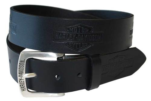 Harley-Davidson® Men's Tradition & Shield Belt Black Leather