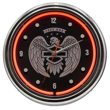 Harley-Davidson® Open B&S Eagle Neon Clock -220V